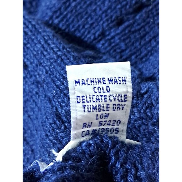 Vintage Hartstrings Girls Knit Vest Navy Blue 10/12 Floral Applique & Gingham Bo - Picture 3 of 7